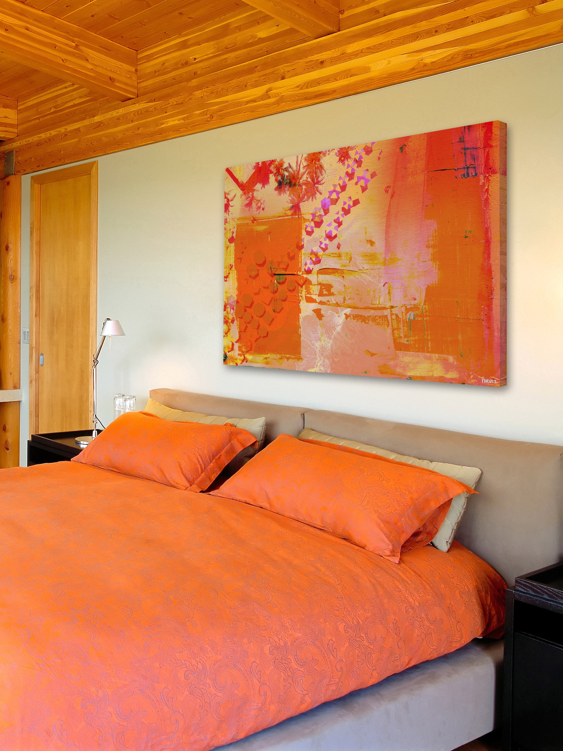 "Orange Glow" Painting Print on Wrapped Canvas