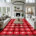 thumbnail image 5 of Red Plaid Area Rug 5x8 Washable Rug Non Slip Modern Art Checkered Farmhouse Large Area Rug Soft Stainresistant Indoor Floor Carpet for Living Room Bedroom Home Office Dining Room Nursery, 5 of 8