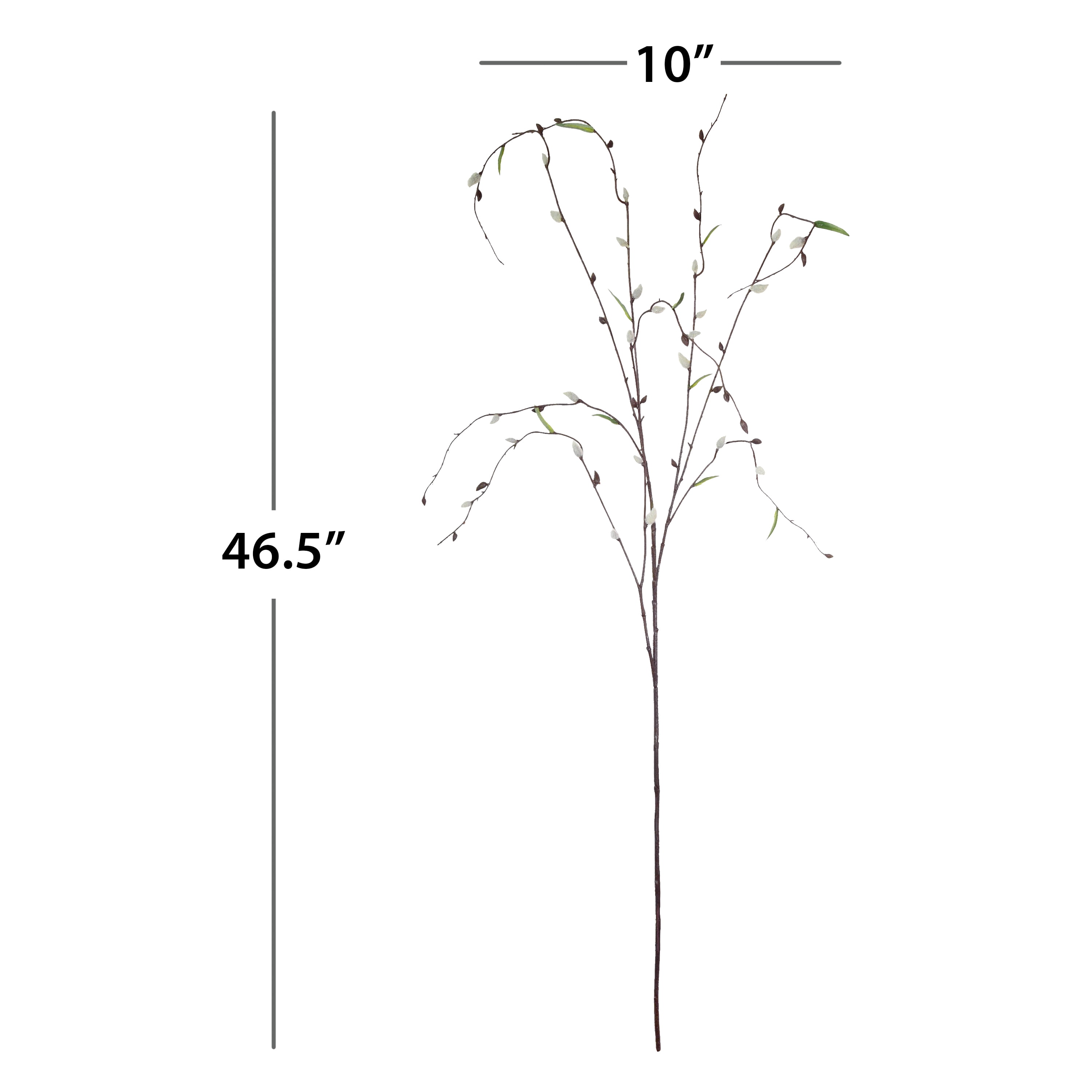 (2 pack) 46.5-inch Artificial White-Brown Willow Flower Long Stem, for Indoor Use, by Mainstays