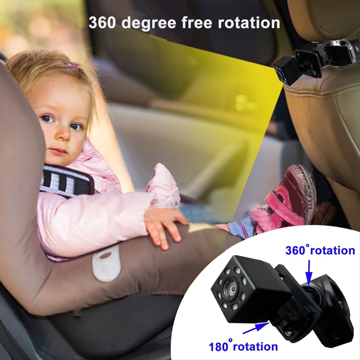 Baby Car Camera, Baby Car Rearview Mirror, 4.3 Inch Baby Car Monitor