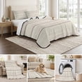thumbnail image 6 of Twin Quilt Set 68''x86'', Beige Wood Grain Lightweight Summer Bedspread Coverlet Set with 2 Pillow Shams, Rustic Retro Wooden Plank Farmhouse Breathable All Season Quilt Bedding for Dorm/Bedroom, 6 of 9