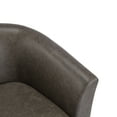 thumbnail image 4 of Christopher Knight Home Faux Leather Swivel Accent Arm Chair with Barrel Shape, Dark Brown Finish, 4 of 9