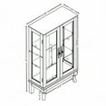 thumbnail image 5 of S-HOME Curio Display Cabinet in Dark Oak Featuring 2 Doors, 1 Drawer, and Adjustable Glass Shelves with Bulb Included, 5 of 18