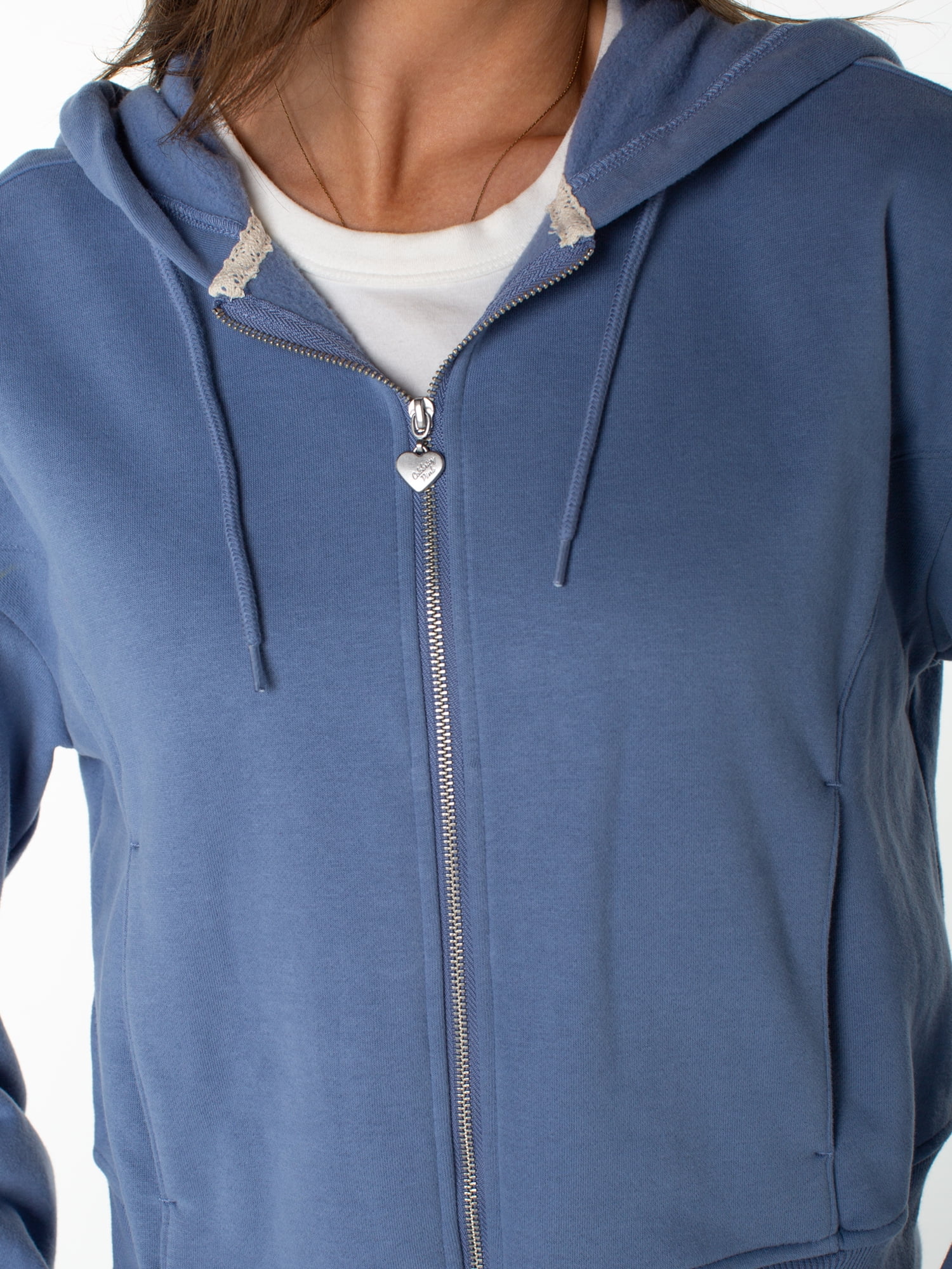 Celebrity Pink Women's and Women's Plus Zip Front Fleece Hoodie Sweatshirt, Sizes XS-4X