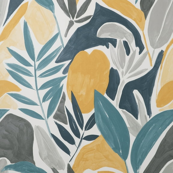 Fine Decor Marisol Yellow Artistic Leaf Wallpaper