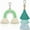 Green, variant on 2 Pieces Boho Rainbow Keychains Pom Pom Tassel Macrame Keychains for Women