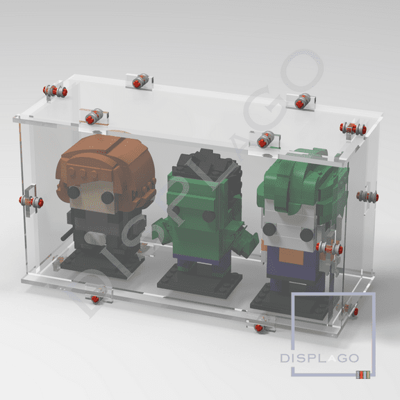 Display Case for one 3 Lego® BRICKHEADZ®. Display case for minifigures. Star Wars® display case. Compatible LEGO® display.