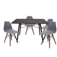 thumbnail image 1 of Set Comedor Oslo Melamina 120cm Nogal 4 Sillas Gris Mundo In Minimalista, 1 of 14