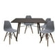 thumbnail image 1 of Set Comedor Oslo Melamina 120cm Nogal 4 Sillas Gris Mundo In Minimalista, 1 of 14