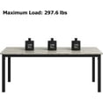 thumbnail image 3 of Table Only-70.8"/78.7" Industrial Dining Table for 6, Wooden Long Dinner Table with Mortise Tenon Design, Kitchen Table with Sturdy Metal Legs, for Dining Room Home Office Living Room, 3 of 7