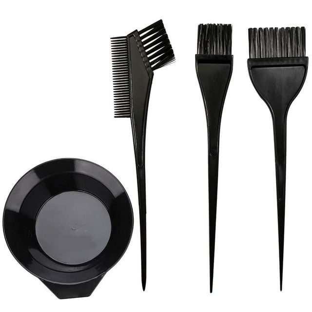Juego de brochas y tazones para teñir el cabello, 4 uds., brochas para tazones de colores, juego de tazones para mezclar, peine para tinte de cabello, aplicador de tinte para teñir el cabello Ormromra WRQX-357