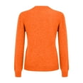 thumbnail image 7 of Womens Mock Neck Long Sleeve Knit Sweaters Turtleneck Casual Lightweight Button Cuffs Fall Pullover Sweater Orange 2XL, 7 of 7