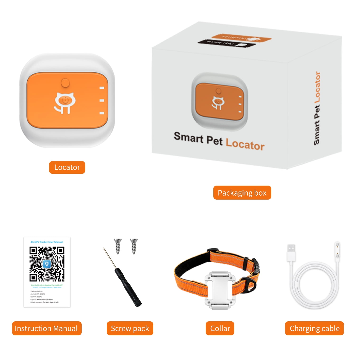 4G Pet GPS Tracker with Real-Time Positioning, Long Standby & Geofence Alerts – Multi-Band Waterproof Locator for Dogs, Cats & Outdoor Pets