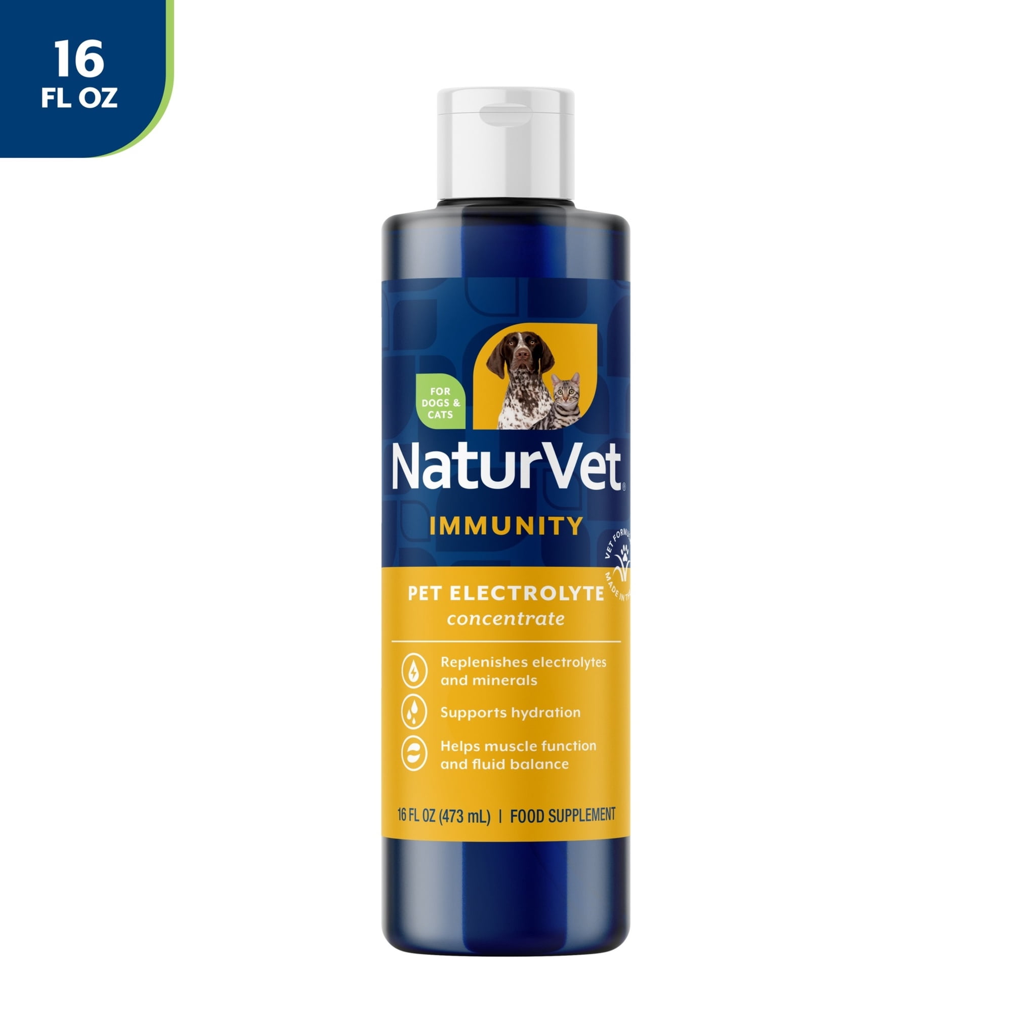 NaturVet Pet Electrolyte Concentrate for Dogs and Cats, 16 fl oz