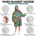thumbnail image 5 of Wearable Oversized Blanket,Multicolor Controllers Games Icons Colorful Pattern Wearable Blanket Hoodie for Adults,Cozy Hooded Blankets with Super Pockets,Super Warm Fuzzy Pullover for Women & Men, 5 of 6