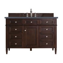 James Martin Vanities 48" Burnished Mahogany Single Vanity w/ 3 CM Charcoal Soapstone Quartz Top