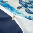 thumbnail image 4 of spefrowx Ink Blue Sea Turtle Duvet Cover Queen for Kids Boys, Teal Coral Fish Seabed Print Queen Bedding, Navy Reversible, 3 Pieces, 1 Duvet Cover and 2 Pillowcases, 4 of 6
