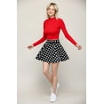 thumbnail image 4 of Made by Johnny Women's Casual Mini Flared Plain Pleated Skater Skirt with Shorts M BLACK_POLKA, 4 of 5