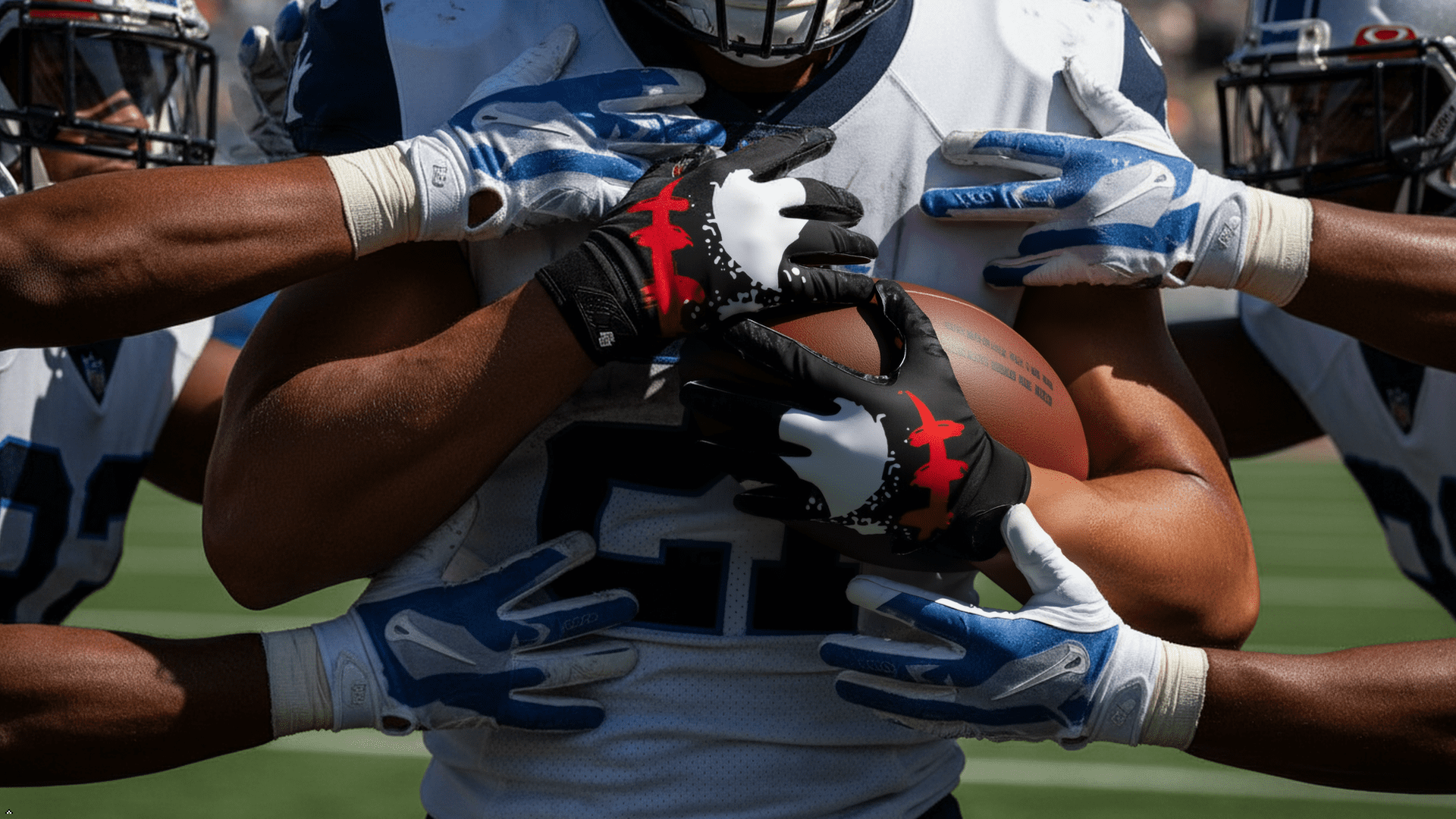 Lupine Evil 2.0 Youth Football Gloves, Extra Sticky Grip Receiver Gloves, Black, Youth M-L