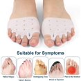 thumbnail image 2 of 2 pares de separadores de dedos de gel para metatarsiano, alisador de dedos de gel para superposición, corrector de juanetes, hallux valgus para aliviar el dolor en el antepié. Sincero Electrónica, 2 of 5