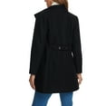 thumbnail image 3 of INSPIRE CHIC Winter Trench Coats for Women's Casual Stand Collar Pea Double Breasted Overcoat XL Black, 3 of 6