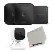 2 Camera Kit Blink Outdoor Wireless Security Camera with Mini Indoor Bundle and Microfiber Cloth