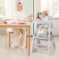 thumbnail image 2 of Gymax Convertible Baby Tall Chair 2-Tier Food Tray Feeding Chair for 18+ Month Olds, 2 of 10