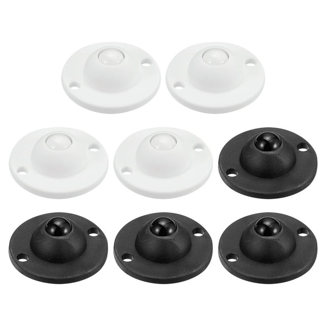Unique Bargains 8Pack Adhesive Mini Caster Wheels, Swivel Universal Caster 360 Rotation Sticky Pulleys (White,Black)