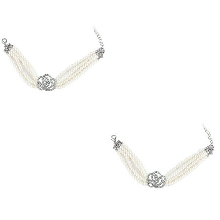2 Pack Pearl Collar Necklace Pet Dog Pearls Jewelry