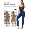 thumbnail image 3 of MANIFIQUE Women's Bra Free Bodysuits Tummy Control Shapewear Thong Body Shaper with Removable Pads, 3 of 7