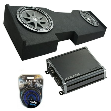 2014 - 2018 GMC Sierra Crew Cab Kicker Comp C12 Dual 12 Sub Box CXA800.1 Amp