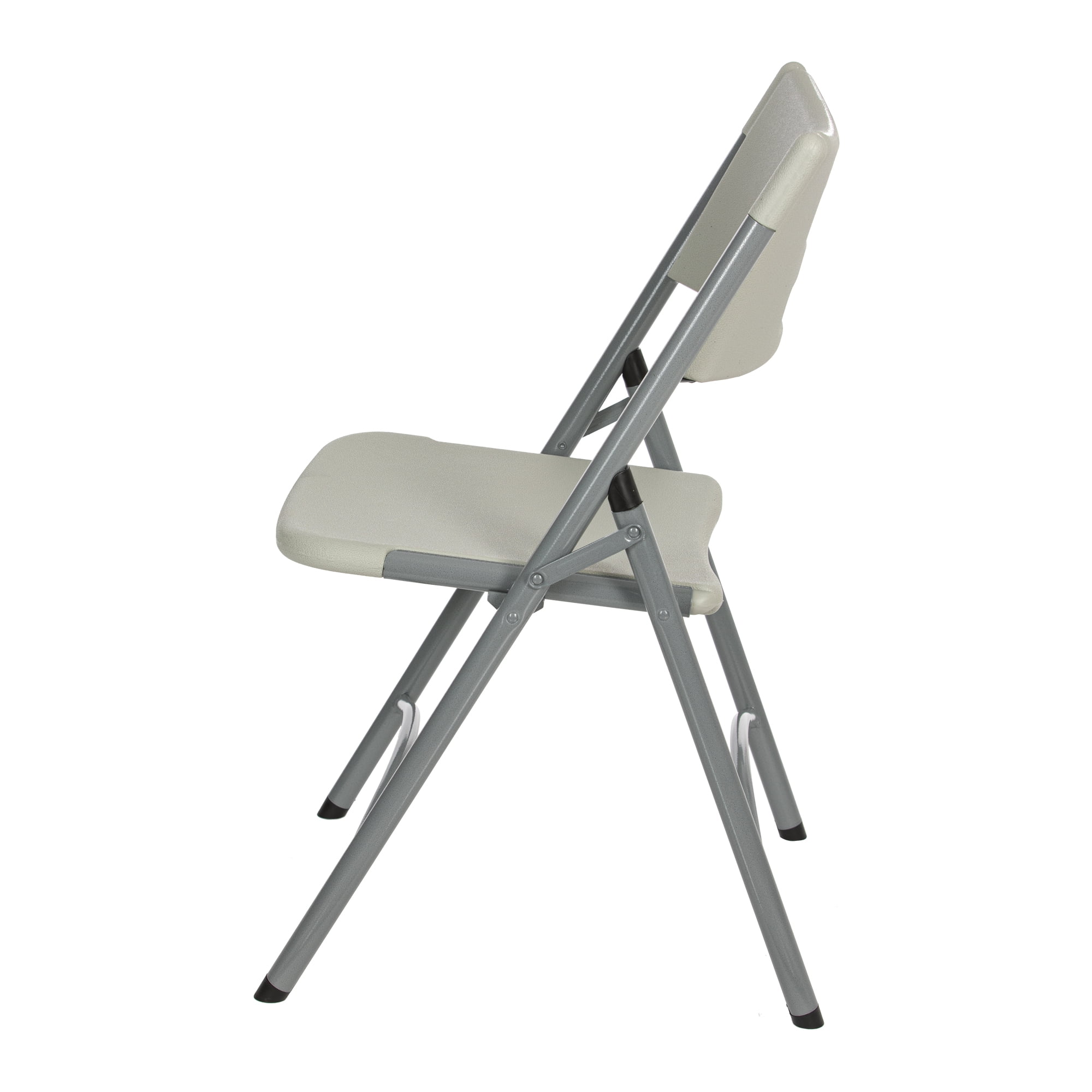 Hampden Furnishings Gwnyeth Collection Blow-Molded Plastic Folding Chair, Grey, Pack of 4