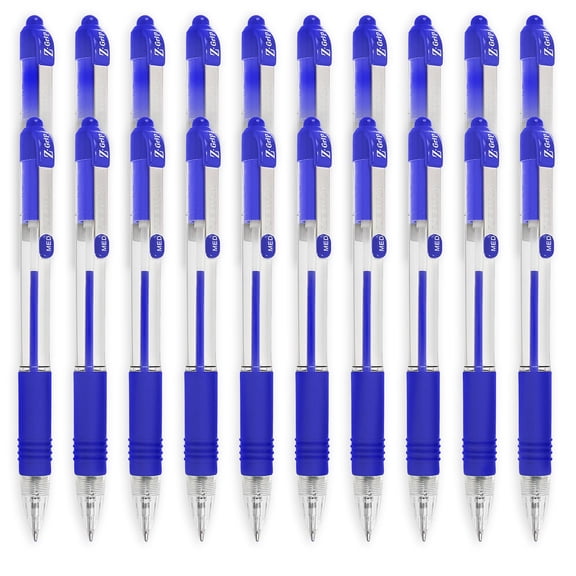 Zebra Z-Grip Retractable Ballpoint Pen - 1.0mm Nib - Economy Pack of 100 - Blue Ink