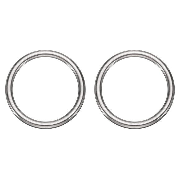 Uxcell 2pcs O Ring Buckles 2-3/4" Dia 0.31" Thickness Stainless Steel Polished Round Ring Buckles Multi-Purpose Buckle Loop Ring for Hardware Bags Belts Craft DIY Accessories, Silver