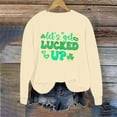 thumbnail image 4 of St. Patrick's Day Sweatshirt Women Lucky Shamrock Print Irish Gift Crewneck Casual Long Sleeve Loose Pullover Tops (M, Khaki), 4 of 6