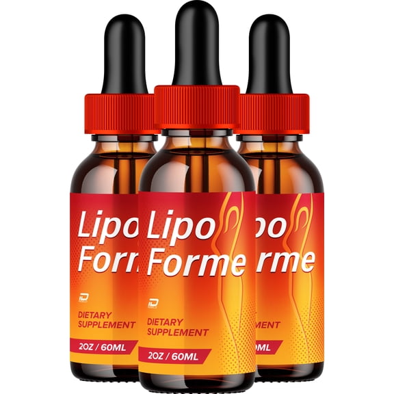 Lipo Forme Liquid Drops – LipoForme Natural Blend Healthy Organic Support, 3 Pack, 3 Month Supply