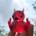 thumbnail image 2 of Patos de resina de dedo medio de Halloween con forma de diablo, patito de terror gótico, decoración de escritorio para el hogar, figuras de patos diablos góticos para decoración del tablero de instrum, 2 of 4