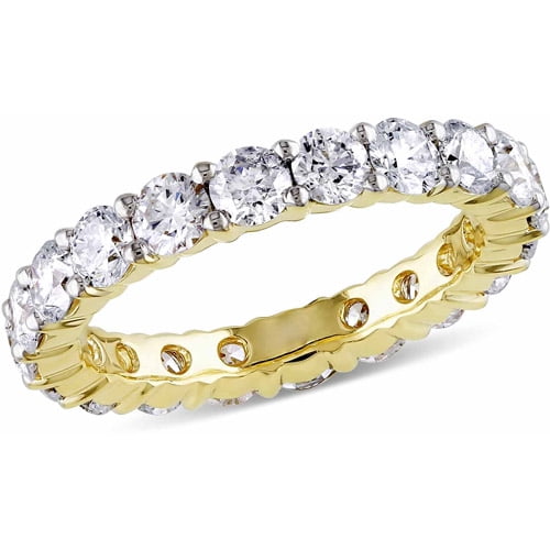 Miabella - Miabella 3 Carat T.W. Diamond 14kt Yellow Gold Eternity Ring ...