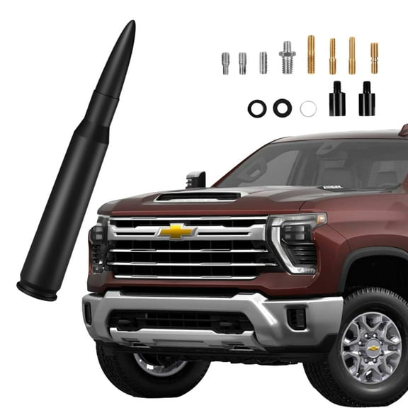 Black 5.3-Inch Aluminum Bullet Antenna,Suitable for Chevrolet Silverado,Ford,Jeep Cfically for Optimizing FM/AM Reception