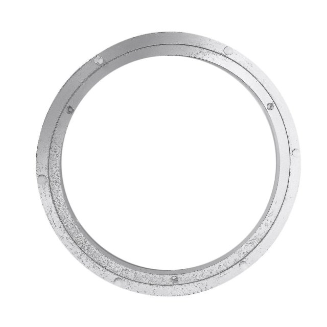Placa giratoria de aluminio con rodamiento, placa giratoria de 12 pulgadas, color plateado