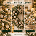 thumbnail image 3 of 48Pcs Christmas Tree Bauble Ornaments Set, Champagne Shatterproof Hanging Balls, 1.57in & 2.36in Xmas Tree Decor, Holiday Party Home Indoor Decor, 3 of 7