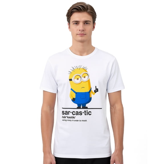 Minions T-Shirt Men's Phil Sarcastic Short Sleeve Graphic Top