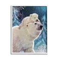 thumbnail image 4 of Stupell Industries Polar Bear & Cub Winter Scene Holiday Painting White Framed Art Print Wall Art, 4 of 5