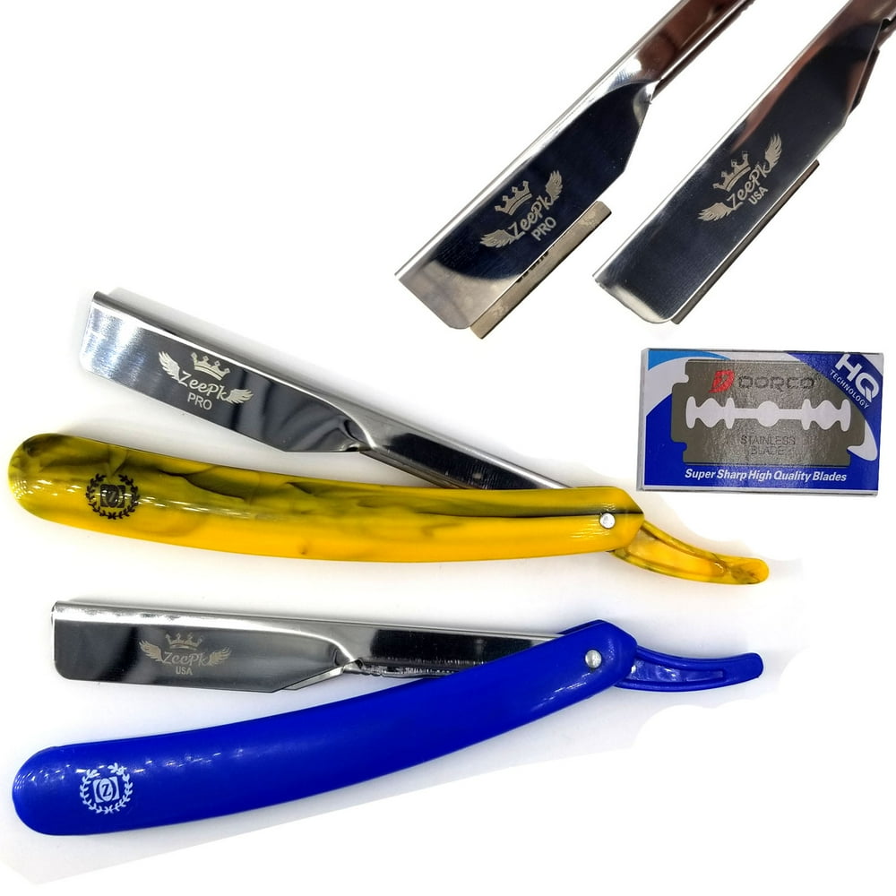 2 PIECE NEW SALON BARBER SHAVING CLOSE SHAVE RAZOR EXPOSED BLADE FREE
