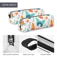 thumbnail image 6 of XMXT Leather Pencil Case, Green Butterfly Print Large Capacity Pencil Pouch for Student Teens Women, 6 of 9