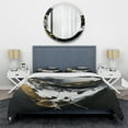 thumbnail image 3 of Designart "Subtle Elegance in Black and Gold X" Abstract Bedding Covert Set - Modern Black Bed Set With 1 Shams, 3 of 6