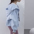 thumbnail image 5 of LUOGENLI Jackets for Girls 10-12 Fall Winter Children's Hooded Coat Large Children's Casual Top Zipper Coat for Girls Jackets for Girls 12-14 Jackets for Girls Blue 4-5 Years, 5 of 5