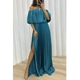 thumbnail image 4 of Vestido elegante y sexy con abertura y hombros descubiertos plisado para mujer de otoño e invierno, 4 of 6