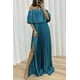 thumbnail image 3 of Vestido elegante y sexy con abertura y hombros descubiertos plisado para mujer de otoño e invierno, 3 of 6
