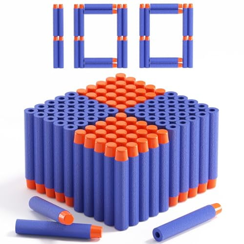Refill Darts 100PCS Bullets Ammo Pack Compatible for Nerf N-Strike Elite 2.0 Series DinoSquad – Work with All Elite Blasters Blue